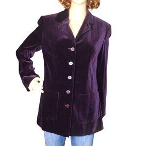 Preston & York Purple Velvet Blazer Women's Size 8 Retro y2k Business Casual